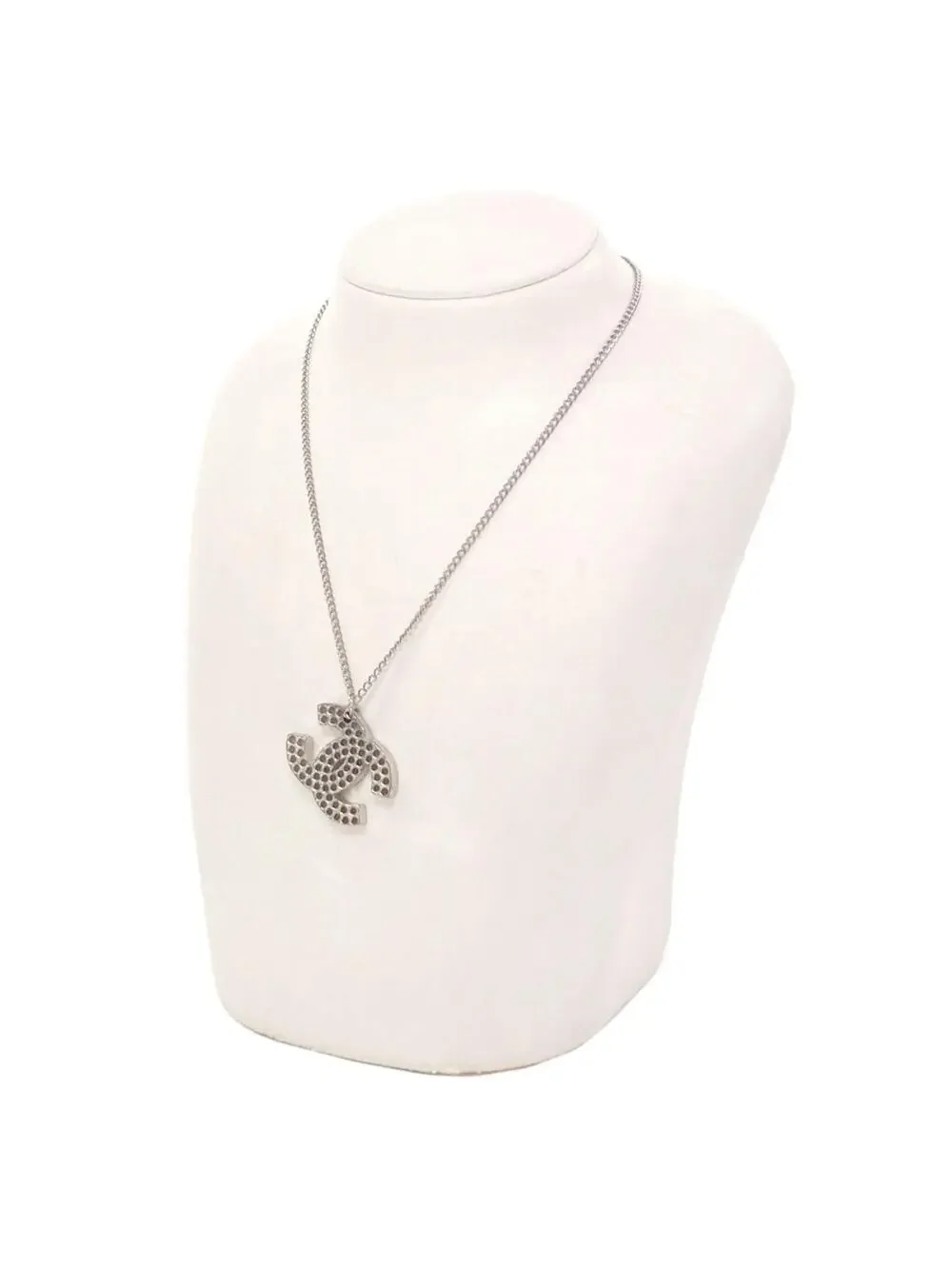 Chanel Cc Logo Pendant Necklace Silver- #357880C60B